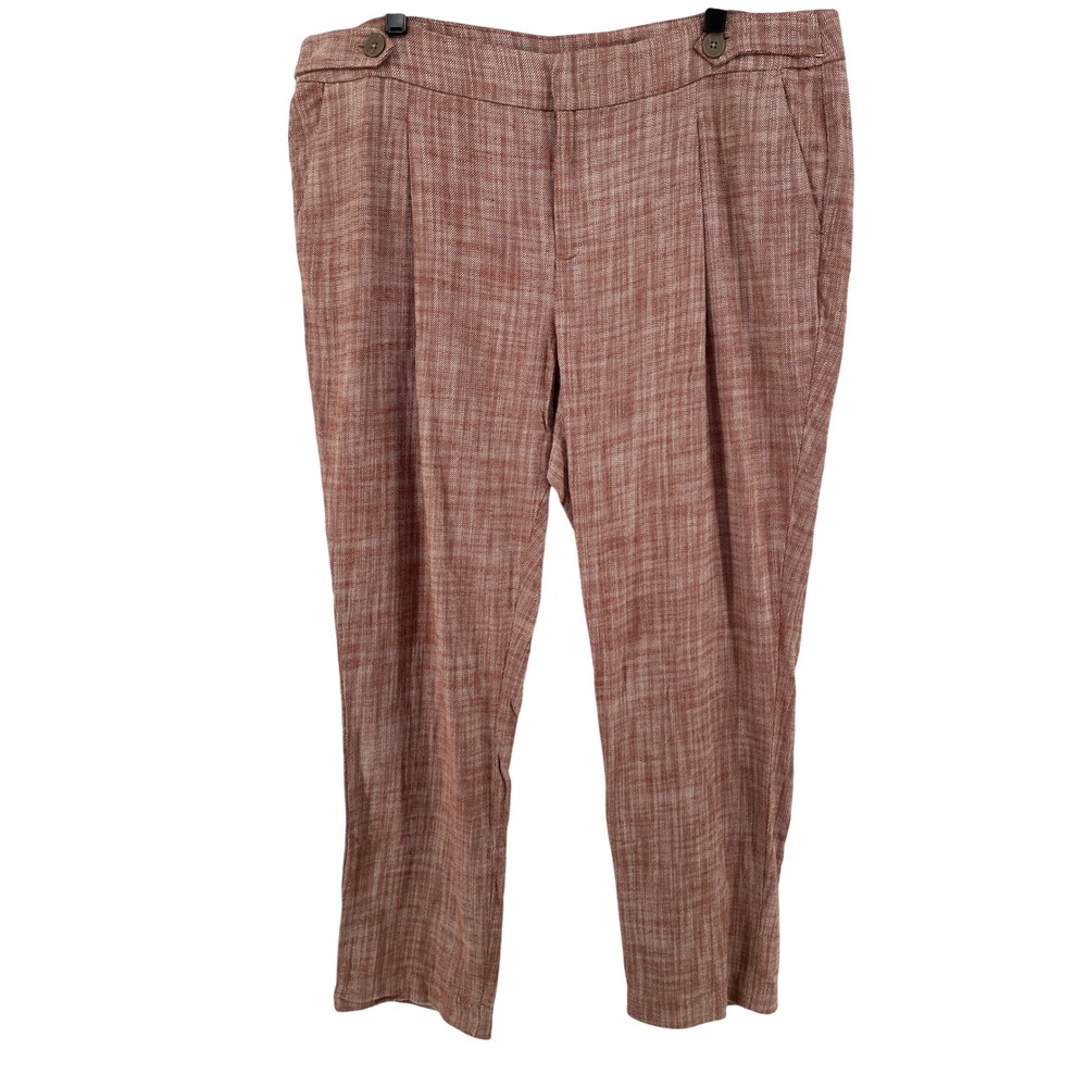 cj banks Cotton Pants Women 18W Terracotta Cottagecore Academia Pleated Natural